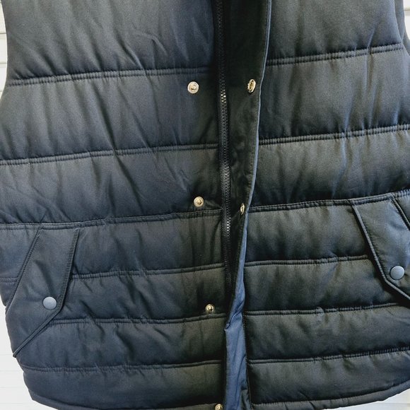 EUC NAVY BLUE GAP UNISEX PUFFER QUILTED ZIP UP W/BUTTONS ALL SEASONS VEST MEDIUM - Picture 5 of 13